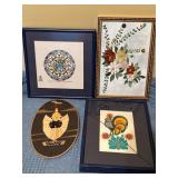 Four Small Artworks in Varying Materials with Fram