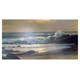 52'x28' Framed Textured Print of 'Golden Surf' by
