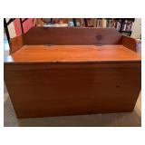 Wooden Chest with Hinged Lid, Approximately 34 Inc