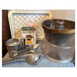 Vintage Kitchen Wares: Breakfast Tray, Bundt Pans,