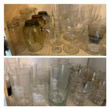 Shelf of Assorted Glassware, Including Decorative