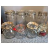 Eight Glass Food Storage Containers with Clamp Lid