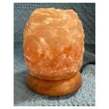Pink Himalayan Salt Lamp with Wooden Base