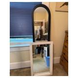 Two Black Easel Mirrors and a Basic White-Framed M