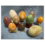 10 Stone Eggs with 9 Stands, Including Lefton Genu