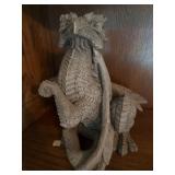 Textured Dragon Statuette Made of Grey Cast Materi