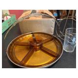 Vintage Relish Tray, Canadian Club Glasses Set, an