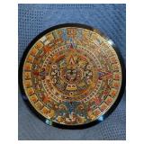 Mexican Enamel Art Wall Hanging on Black Lucite Ba