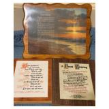 Three Spiritual Texts on Decorative Wooden Plaques