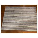Area Rug with Neutral and Earth-Tone Stripe Design