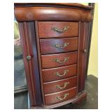 Wooden Jewelry Box With Multiple Drawers and Side