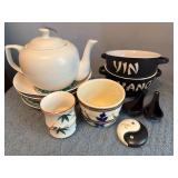 Yin Yang Bowl Set, Gibson Plates and Teapot Groupi