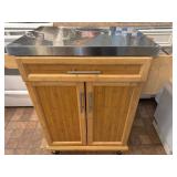 Rolling Kitchen Island with Stainless Steel Top, 3