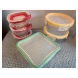 Glass Food Storage Containers by Pyrex and Rubberm