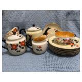 Japanese Tea Set with Teacups, Saucers, Small Plat