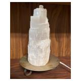 Natural Selenite Salt Lamp with Base