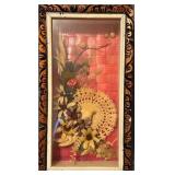 Shadow Box 3D Artwork with Floral Design and Carve