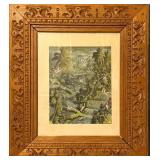 Original Framed Artwork by Landuh, 12.5'x14.5'