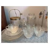 Lot Including Canister, Ice Bucket, Teacups, and M