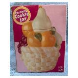 Fruit-Themed Ceramic Cookie Jar with Original Box