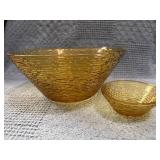 Anchor Hocking Soreno Amber Glass 2-Bowl Set