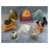 Pyramid Decor Featuring Stone, Crystal, and Compos