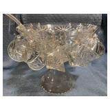 Crystal-Style Punch Bowl Set with Pedestal, 12 Cup