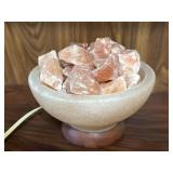 Himalayan Pink Salt Lamp in Bowl Shape with Wooden
