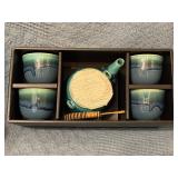 Teavana Stoneware Infuser Teapot Tea Set, New in B
