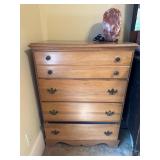 Four-Drawer Wooden Dresser with Brass Handles