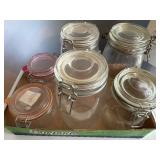 Six Glass Storage Jars with Clip Lids