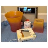 Bathroom Accessories Set with Scale, Trashcan, and