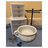 Bathroom Lot with Chamber Pot, Plastic Storage Dra