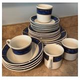 Gibson Everyday Dinnerware Set with Blue and Gold