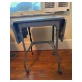 Metal School Desk with Two Side Leaves and Small D