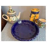 Decorative Pie Plate, World Market Teapot, Handpai