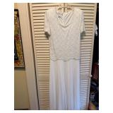 Vintage White Dress by Laurence Kazar, Size Large