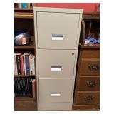 Metal Filing Cabinet With Three Drawers, 40 Inches