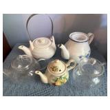 Teapot Lot Featuring Ceramic and Glass Designs