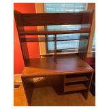 Wood Desk and Shelves Unit with Storage Compartmen