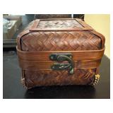 Woven Box With Assorted Jewelry, Watches, and Gold