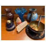 Small Decor Lot with Mini Fenton Vase and Nam Chun