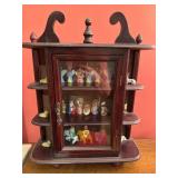 Small Wooden Curio Cabinet With Nativity Scene Fig