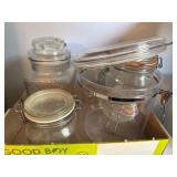 5 Food Storage Containers: 4 Glass and 1 Acrylic