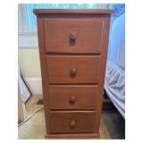 Vintage Wooden Nightstand, 28 Inches Tall, with Fo