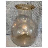 Large Hand-Blown Glass Jug or Vase with Fluted Rim