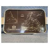 Vintage Woodmet Metal Tray with Newfoundland and L
