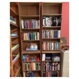 Tall Oak-Finish Bookshelves, 95ï¿½ï¿½ Tall and 24.5ï¿½ï¿½