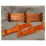 Three Wooden Accordion Wall Mount Racks