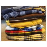Seven Assorted Blankets in Various Patterns and St